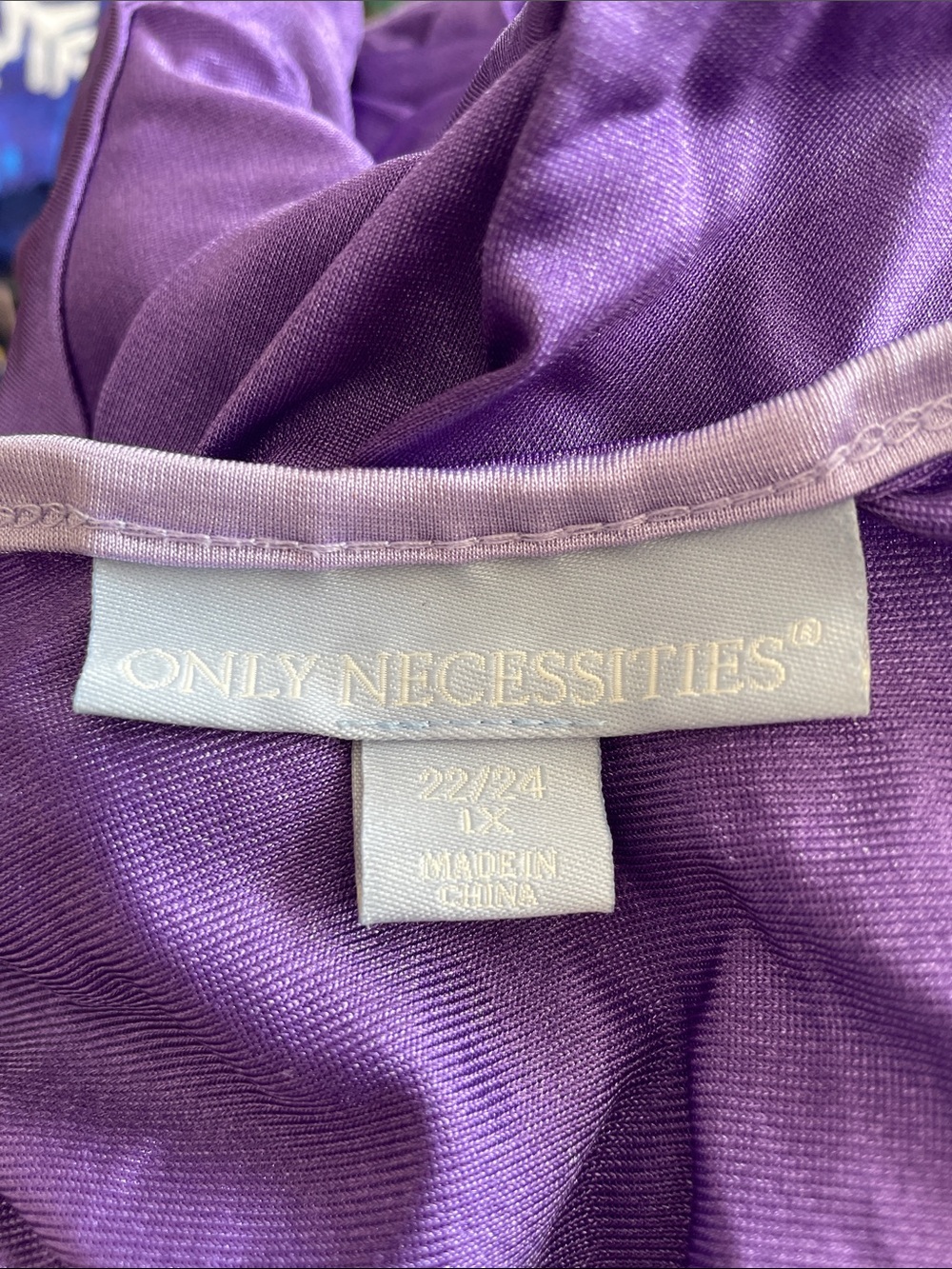 Only Necessities Satin V-Neck 2 Nightgown in one Purple & one Lavender - Picture 4 of 5